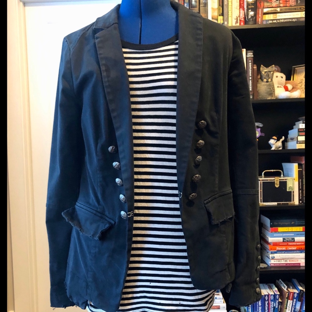 EUC Free People Distressed Military Blazer